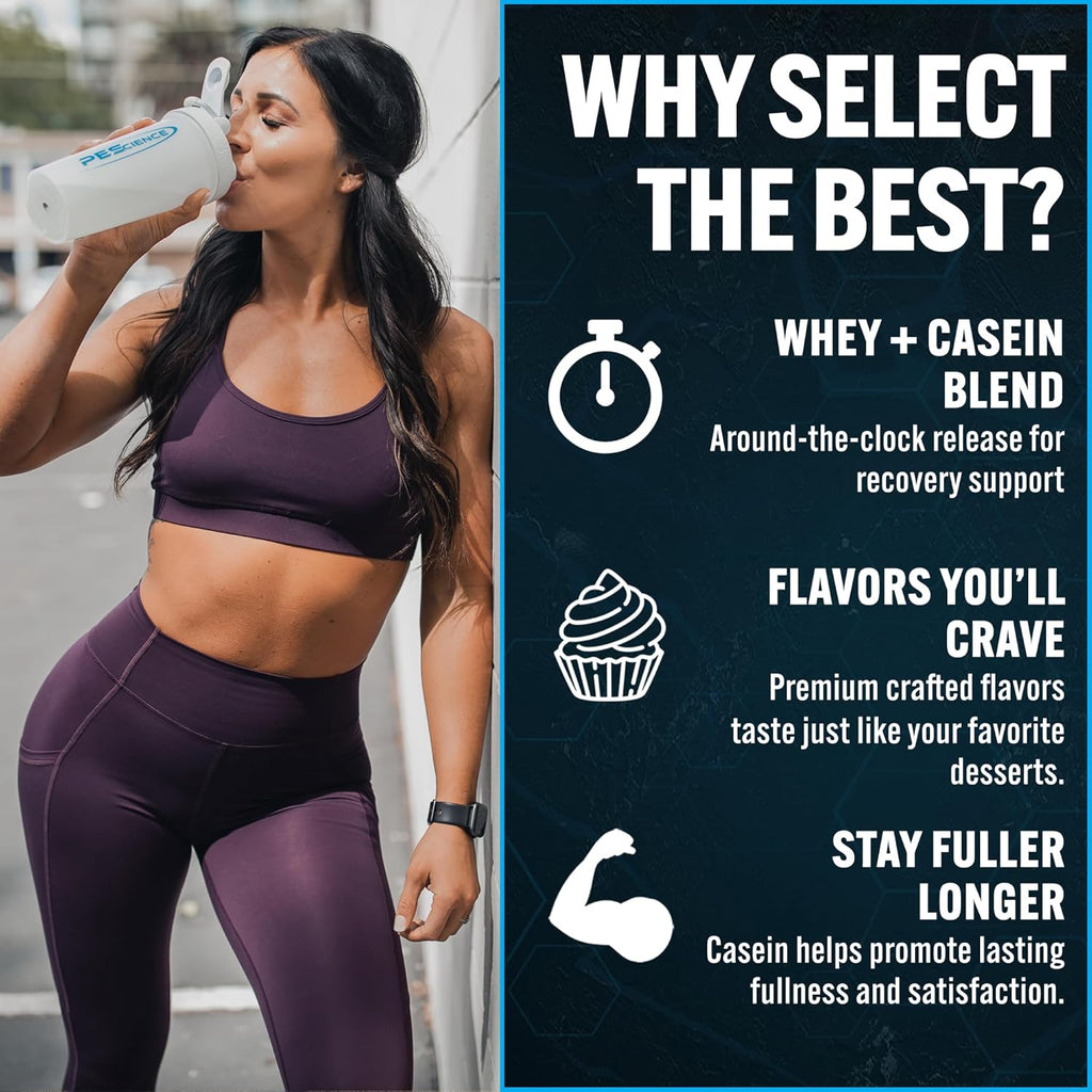 PEScience Select Protein Powder, Whey and Casein Blend, Clean Protein Powder for Women and Men, Low Calorie, Low Carb, Keto Friendly, Gluten Free, Caramel Waffle Cone, 27 Servings