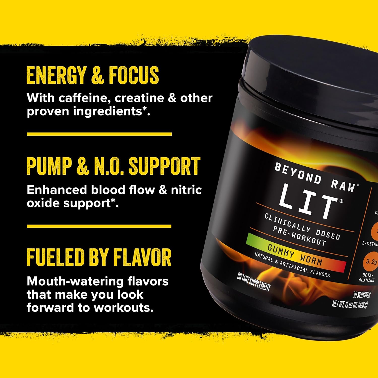 Beyond Raw LIT Pre-Workout - Strawberry Lemonade (30 Servings)