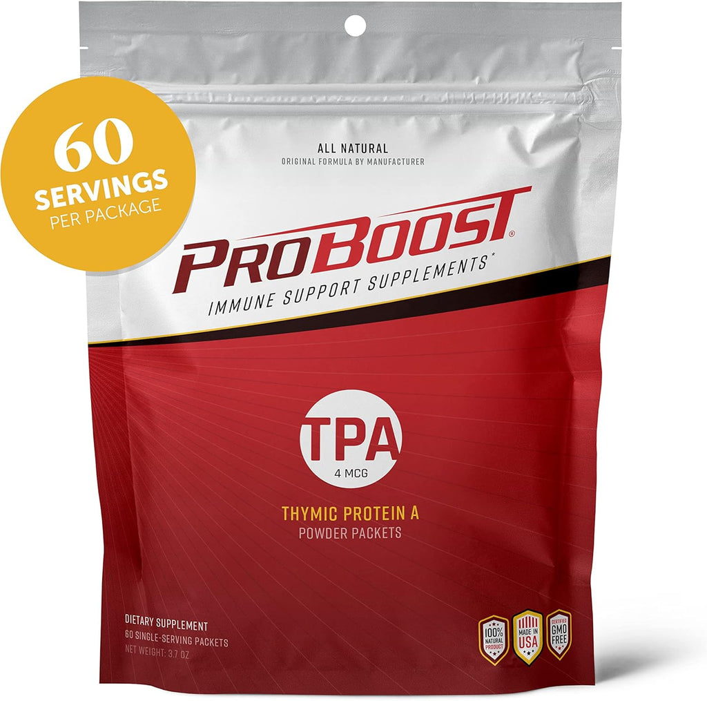 4 McG Thymic Protein A (TPA) Powder Packets - All Natural, Non-GMO, Immune Regulation and Support Supplement - 60 Packets, 4 McG TPA/Serving