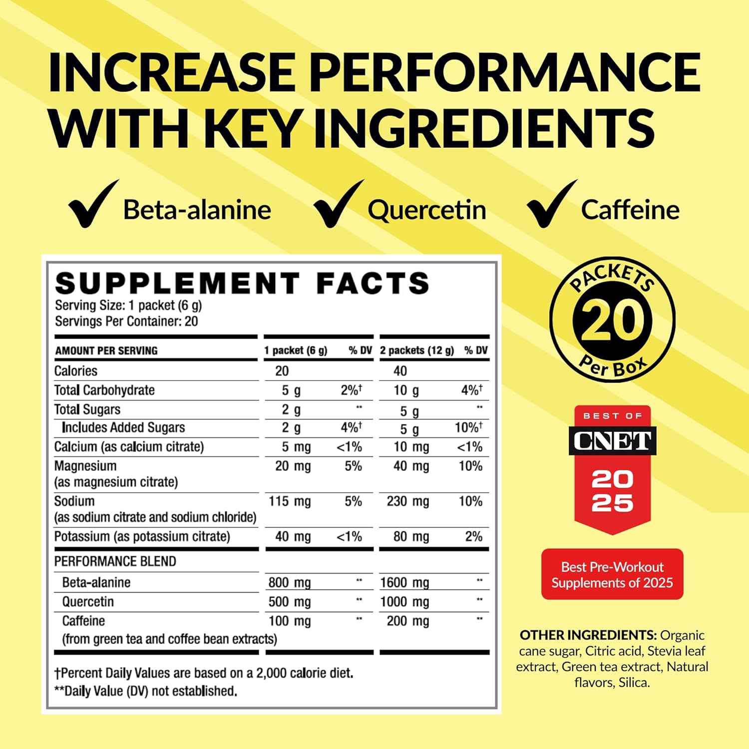 BODi Energize Pre Workout Powder - Beta-Alanine, Quercetin & Low-Dose Caffeine Formula for Enhanced Energy & Focus, Increase Energy & Endurance Supplement, Lemon Flavored, 20 Sticks