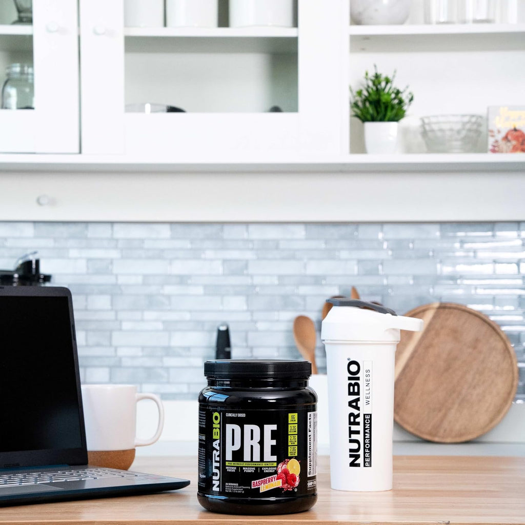 NutraBio PRE Workout Powder - Old Formula- Sustained Energy, Mental Focus, Endurance - Beta Alanine, Creatine, Caffeine, Electrolytes - 20 Servings - Raspberry Lemonade