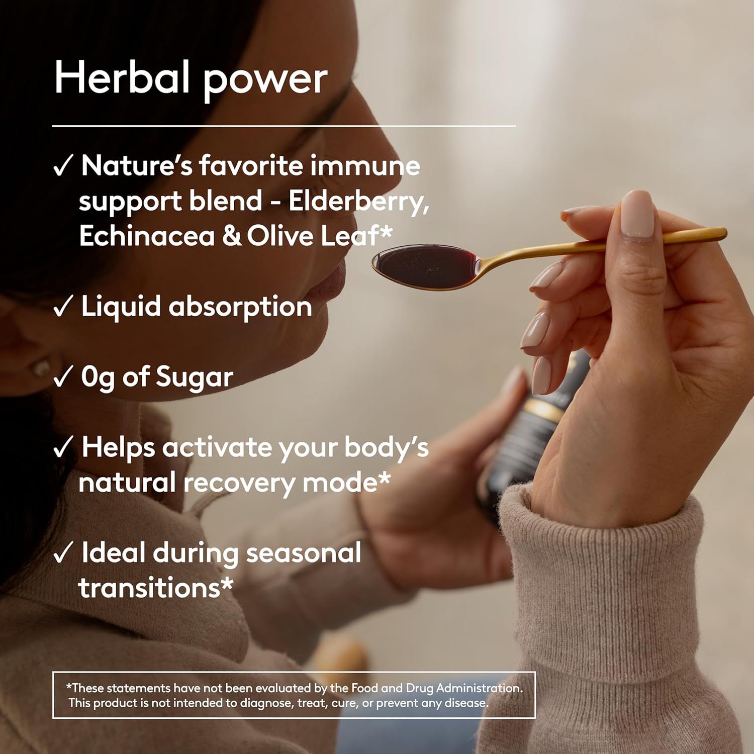 Immune + Wellbeing Syrup, Herbal Formula with Elderberry, Echinacea & Olive Leaf, High Absorption, Wild Berry Flavor, Plant-Based - 6.7 Fl oz (40 Servings)