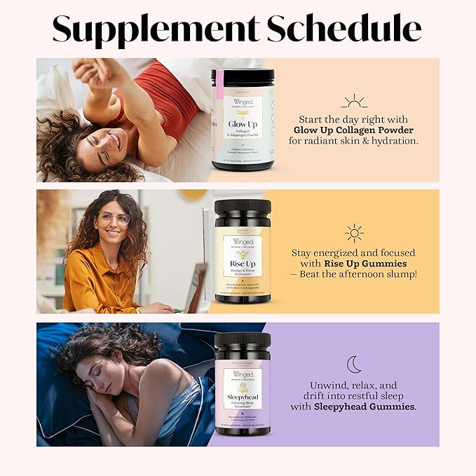 Winged Wellness Sleepyhead Natural Sleep Gummies for Women - Prime Sleep Support Aid for Adults with 3mg Melatonin, L-Theanine, 5-HTP - Blueberry Lavender Flavored - 30 Servings