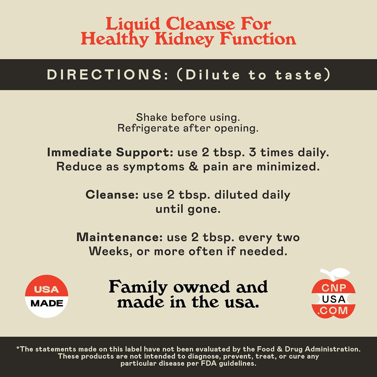Complete Natural Products Kidney Complete - 8oz Organic Liquid for Kidney Support, Cleanse, and Detox with Apple Cider Vinegar, Lemon, & Organic Chanca Piedra.
