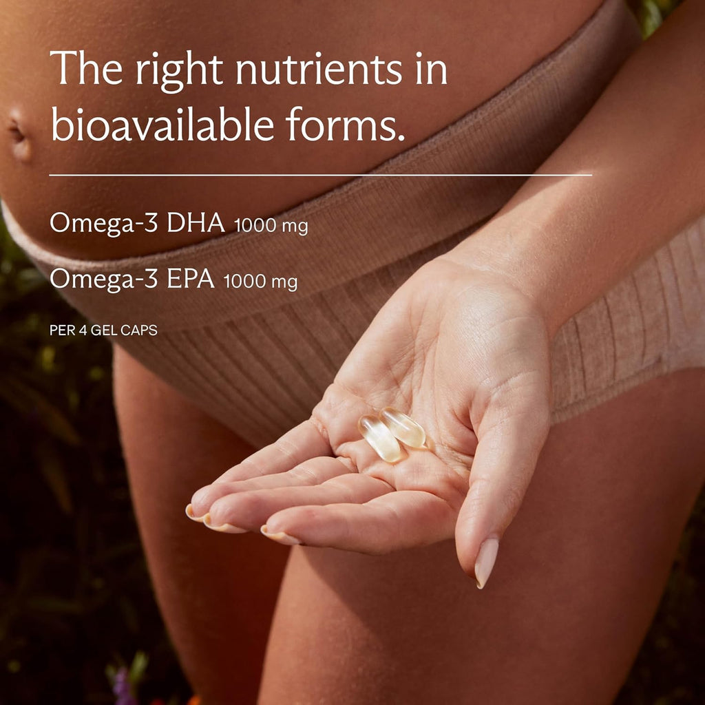 Needed. Prenatal Omega-3 - High Potency Dose of Sustainably Sourced Fish Oil, Lemon Zest Scented, 1000mg DHA, 1000mg EPA, Encased in a Gelatin-Free, Plant-Based Softgel Shell, 30-Day Supply