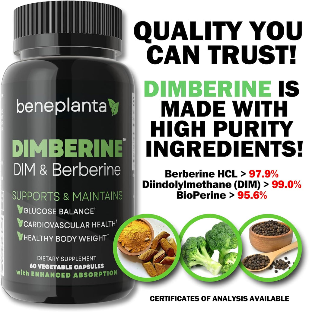 DIM & Berberine, High Purity Enhanced Absorption Formula - 60 Capsules