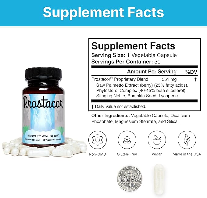 Natural Prostate Support Supplement - Non-GMO, Vegan, Gluten-Free