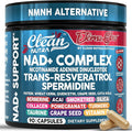 Clean NAD Supplement Resveratrol Liposomal NAD+ Spermidine Fisetin Wheat Germ Quercetin Grape Seed Extract Gotu Kola Berberine Astaxanthin Peptides for Women Energy 90 Capsules