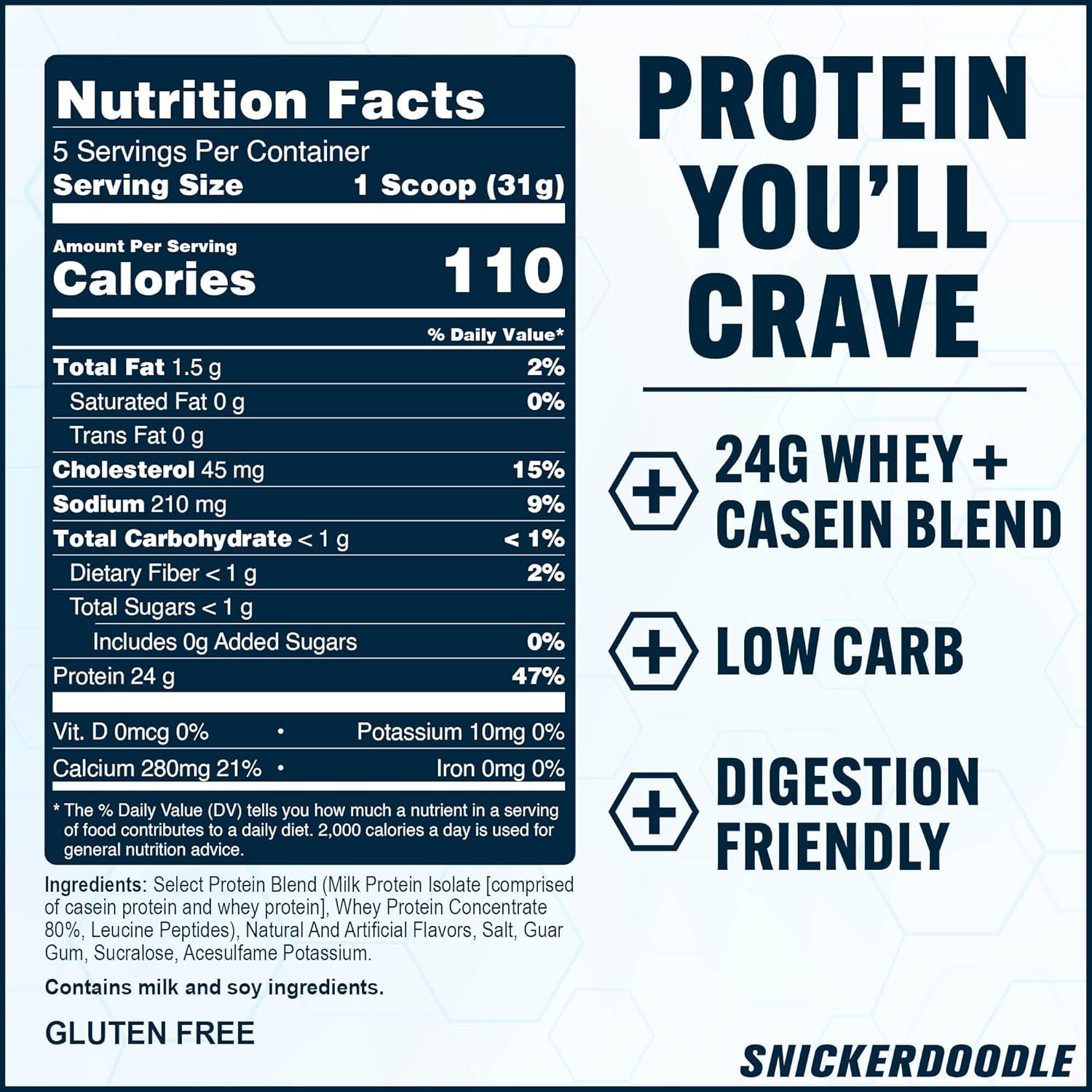 PEScience Select Low Carb Protein Powder, Snickerdoodle, 5 Serving, Keto Friendly and Gluten Free