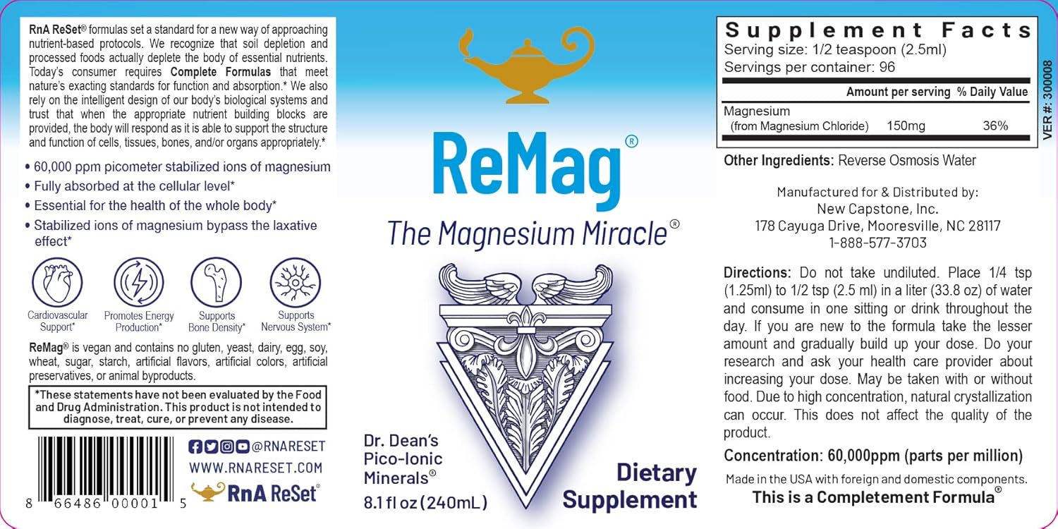 RnA ReSet Total Body Wellness Bundle – Liquid Magnesium, Zinc, Silver, Copper, D3K2 & Whole C, Daily Mineral & Immune Support (5 Formulas)