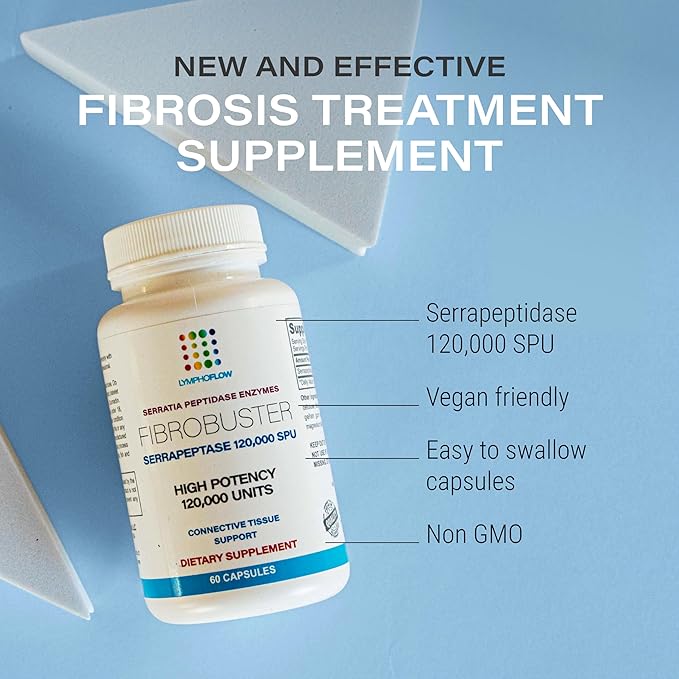 Bruizex FibroBuster Serrapeptase Proteolytic Enzymes 120,000 SPU I Fibrosis Care, Scar & Keloid Removal Supplement After 360 lipo, BBL, Liposuction, Tummy Tuck I Recovery & Immune Support I 60 caps