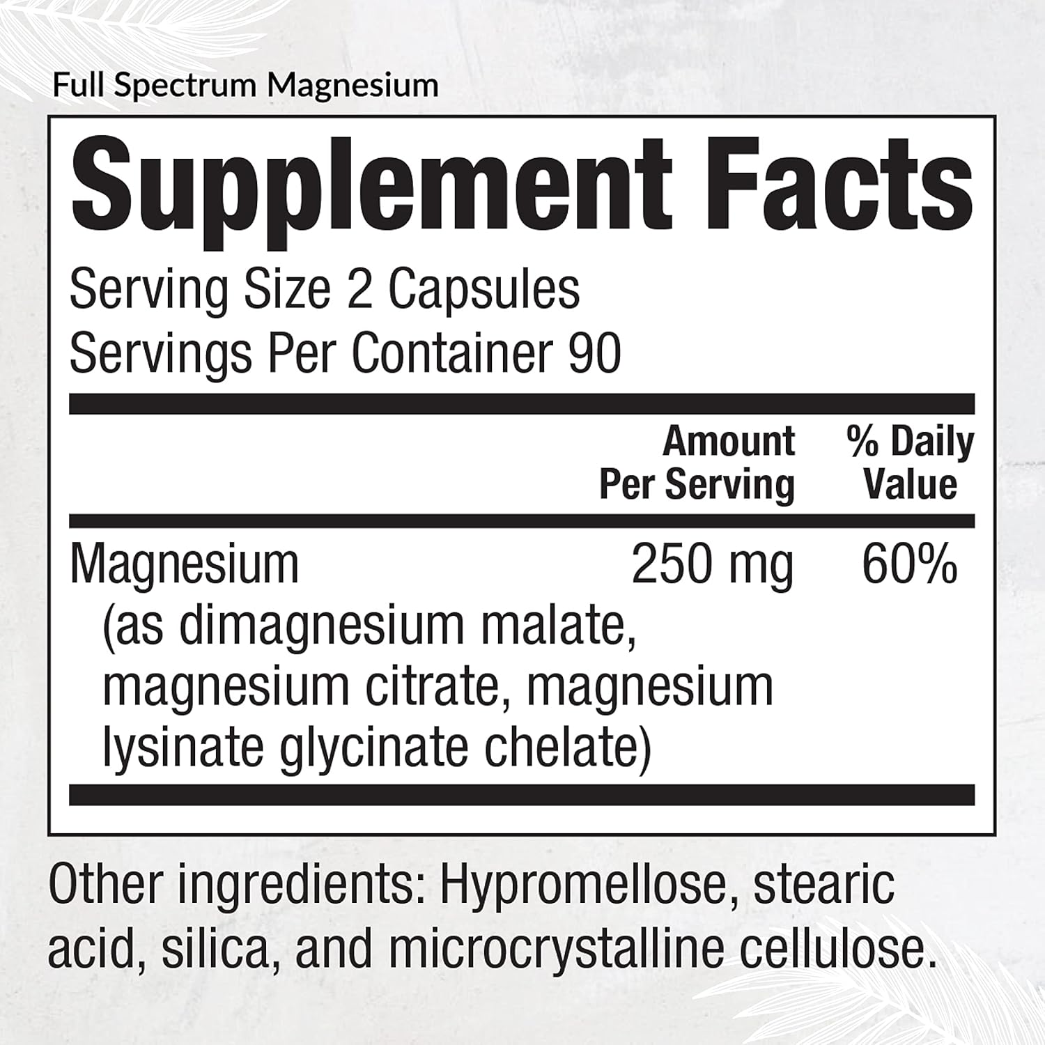 Equilife Full Spectrum Magnesium Supplement, Magnesium Glycinate, Citrate, & Malate, Bioavailable Mineral Blend, Dairy, Soy, & Gluten Free, Vegan, Non GMO, 180 Capsules