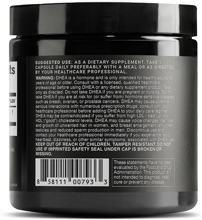 Toniiq Ultra High Strength DHEA 100mg Supplement for Men - 99%+ Highly Purified and Bioavailable Micronized DHEA Supplement for Women and Men - DHEA 100 mg - 180 Capsules