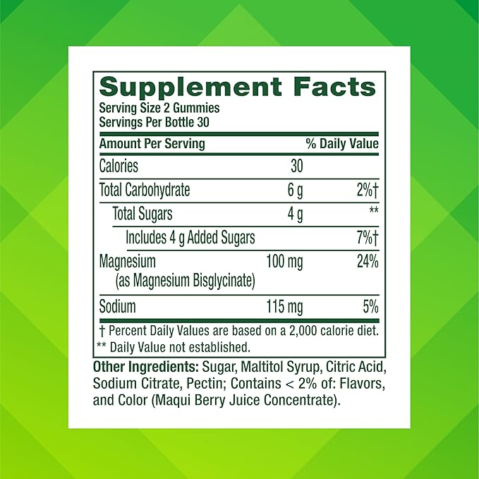 vitafusion Magnesium Glycinate Gummy Supplement, 100 mg per Serving Supports Muscle Relaxation (1) for Adult Women & Men, Boomin’ Cherry Berry Flavor, 60 Count