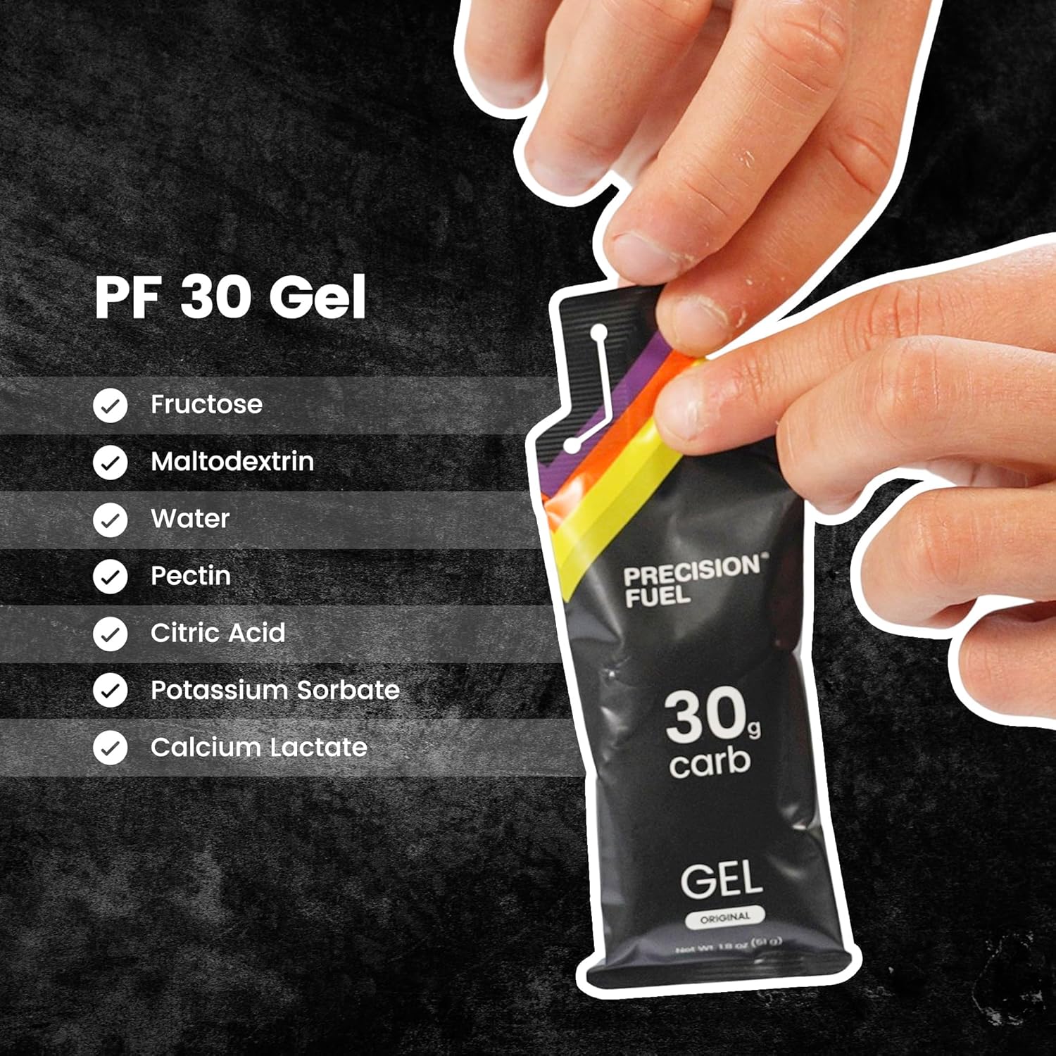 Precision Fuel 30 Energy Gels - Mild, Neutral Flavour Running Gels for Endurance Athletes, 30g Carbohydrate, Easy-to-Digest, Perfect for Running & Long-Duration Sports (Original, 4 gels)