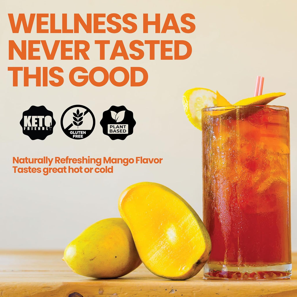 Rapid Fire Slim Tea Bags, Blend of Natural Herbs and Botanicals, Promotes Energy and Digestion, Supports Metabolism, 14 Servings Mango Flavor