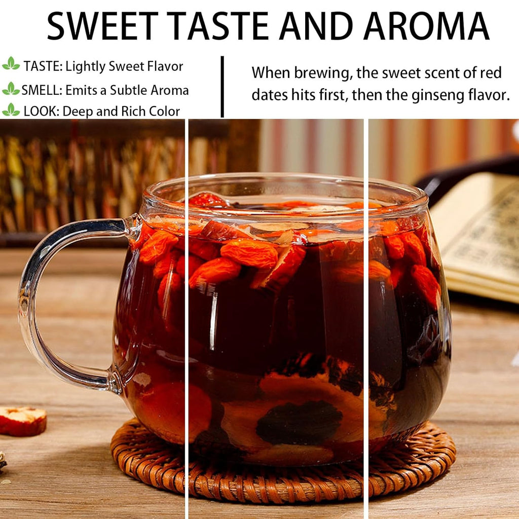 Ginseng Five Treasures Tea Kidney Tea, Ginseng & Mulberry Herbal Teas, Kidney Cleanse Detox Beverage for Women & Men, Nnatural Ingredients Sweet Taste and Aroma 20bags