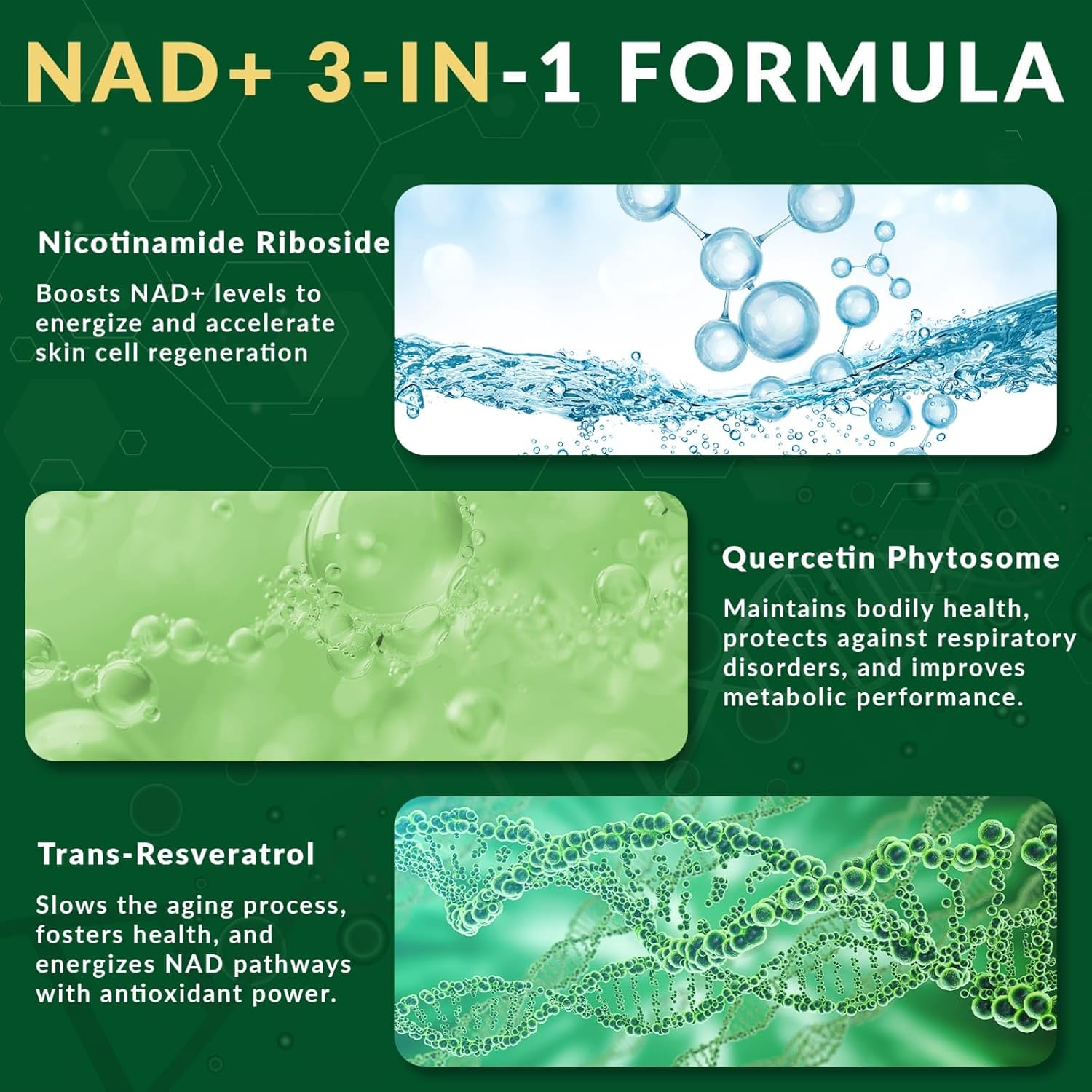 Liposomal Nicotinamide Riboside 900mg Resveratrol & Quercetin – NAD Supplement Plus for Anti Aging, Cellular Energy & Improve Health- 80 Capsules