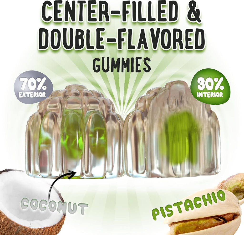 Center-Filled Magnesium Glycinate Gummies 400MG - High Absorption for Kids, Teens & Adults - Supplement for Sleep, Calm & Muscle Relaxation with B6 & D3 - Gluten Free & Vegan Friendly - 120 Count