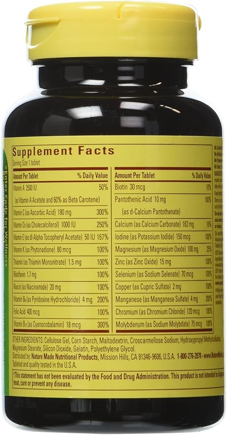 Nature Made Multivitamin For Him, Men's Multivitamin for Daily Nutritional Support, 90 Tablets (Pack of 3)