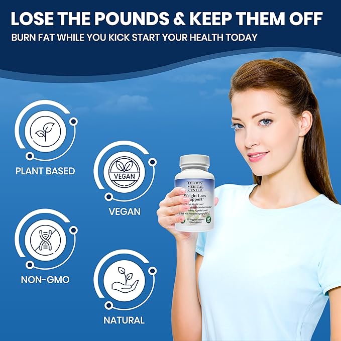 Doctor Recommended Healthy Weight Loss Supplement | Vegan, Non-GMO, Gluten Free | Supports Healthy Appetite Levels | Burn Fat Naturally | Fat Burner for Women and Men | 60 Count
