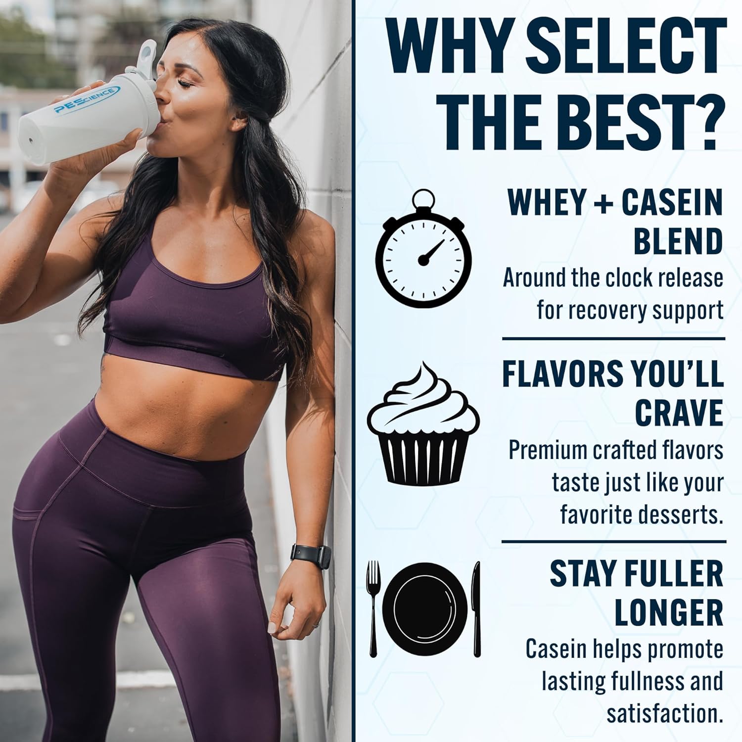 PEScience Select Protein Powder, Whey and Casein Blend, Clean Protein Powder for Women and Men, Low Calorie, Low Carb, Keto Friendly, Gluten Free, Frosted Sugar Cookie, 27 Servings