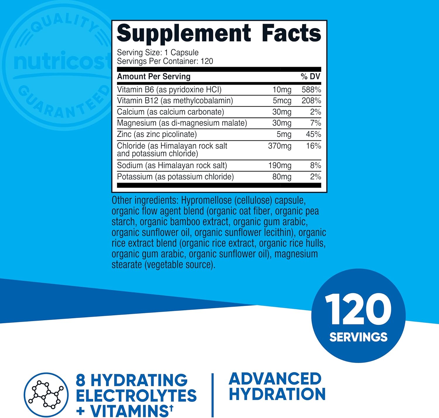 Nutricost Electrolyte Complex Advanced Hydration (120 Capsules) - 8 Hydrating Electrolytes & Vitamins, Gluten Free, Non-GMO, Vegetarian (Pack of 2)