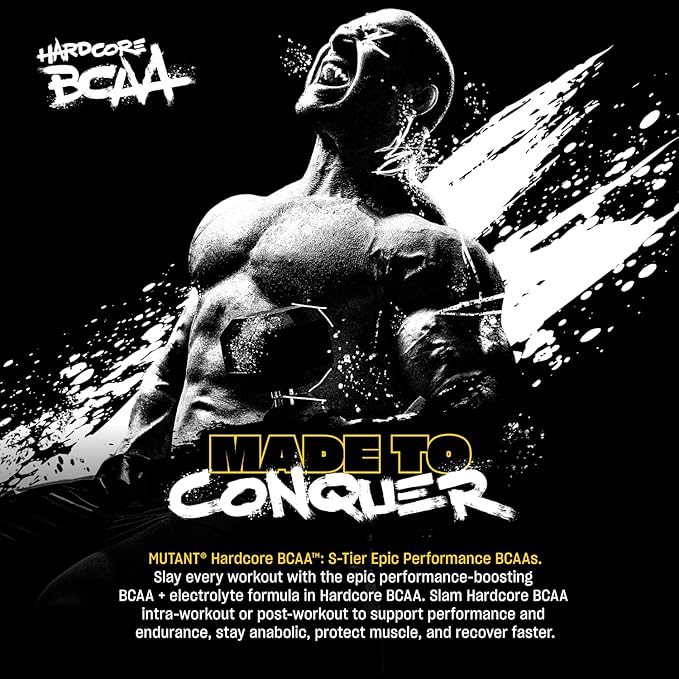 Mutant Hardcore BCAA - Pre, Intra or Post Workout – BCAA Next Level branched-Chain Amino Acids Supplement – Hydration + Recovery - 30 Serving - Grape
