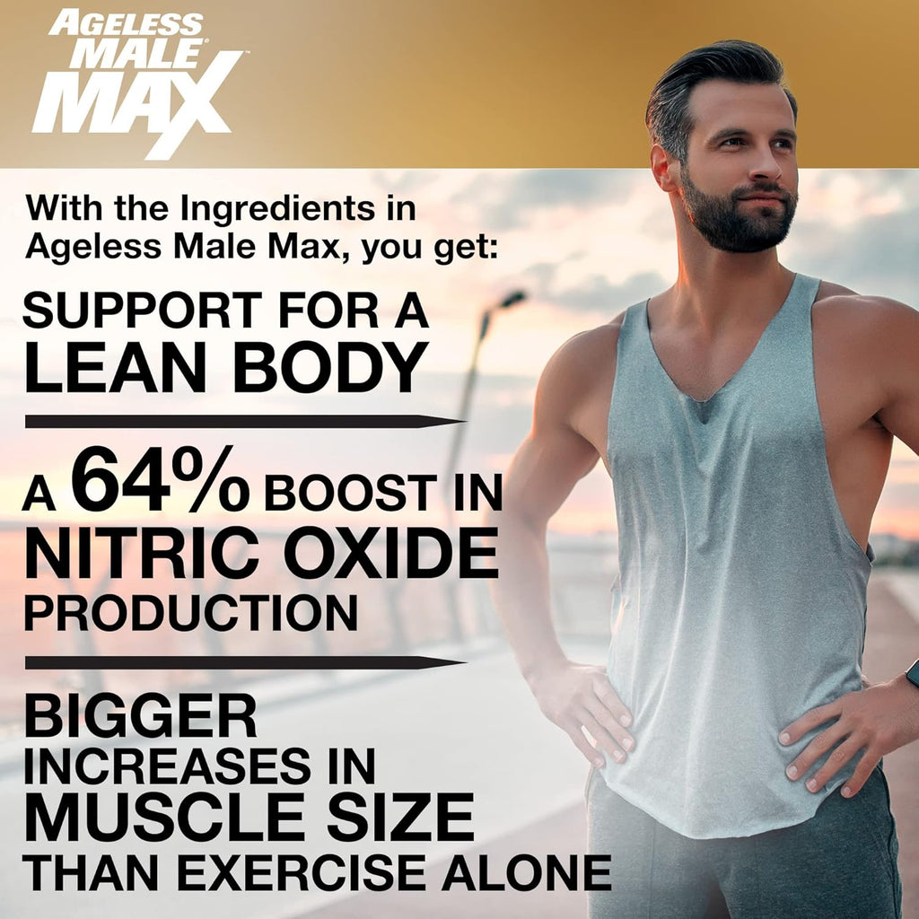 Max Chewable Nitric Oxide Booster Supplement for Men – High Potency Ashwagandha Extract to Boost Workouts, Muscle & Performance, Reduce Stress, Support Sleep - 100 Count
