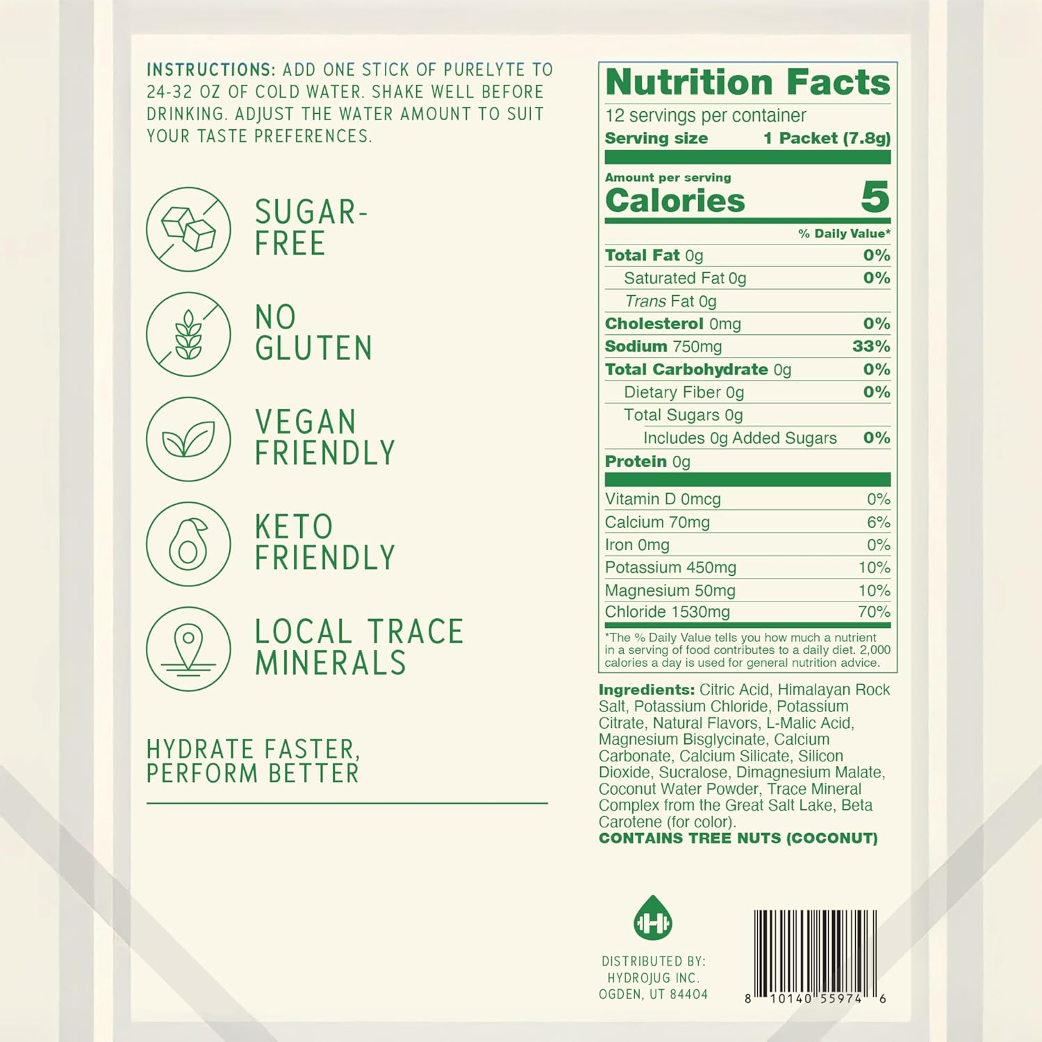 Electrolyte Drink Mix – Sugar-Free Hydration Powder Packets – Clean Electrolytes with Trace Minerals – Keto, Vegan, Gluten-Free – No Artificial Sweeteners – 30 Sticks – Lemon Lime