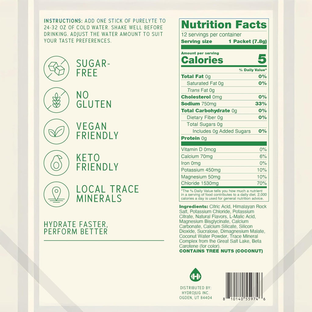 Electrolyte Drink Mix – Sugar-Free Hydration Powder Packets – Clean Electrolytes with Trace Minerals – Keto, Vegan, Gluten-Free – No Artificial Sweeteners – 12 Sticks – Lemon Lime