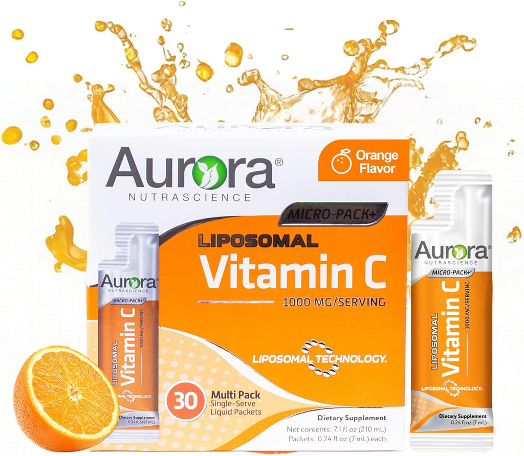 Aurora Nutrascience Micro-Pack Liposomal Vitamin C, Immune Support, 1,000 mg Per Serving, Gluten Free, Non-GMO, 30 Single Serve Packets, 21.7 oz