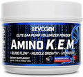 Evogen Amino K.E.M. - EAA & BCAA Powder Pump Volumizer | BCAAs Amino Acids Supplement for Blood Flow, Muscle Growth, & Hydration | Blueberry Apple | 30 Servings