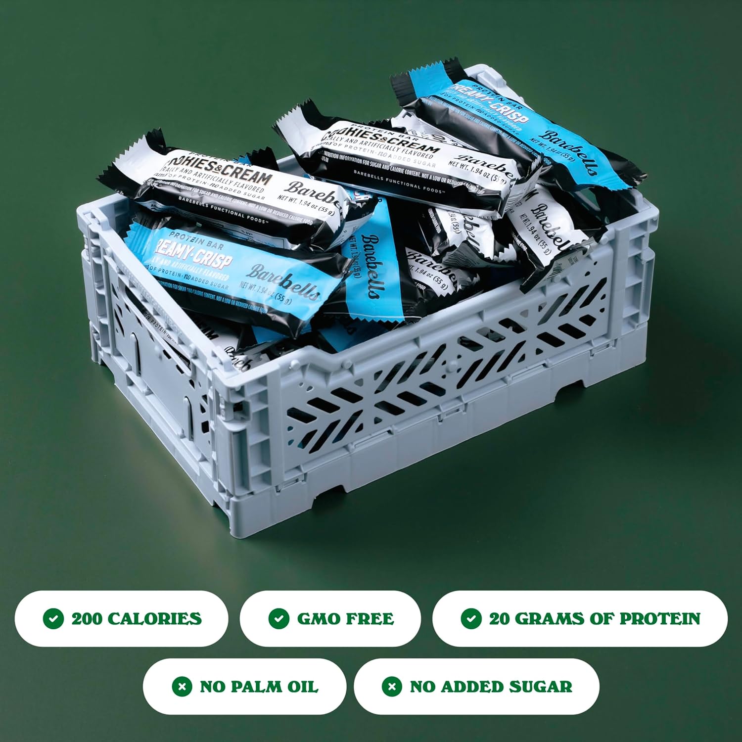 Barebells Protein Bars Combo Pack – 12 Creamy Crisp & 12 Cookies & Cream (24 bars total) – High Protein Snacks with 20g Protein & No Added Sugar – On-the-Go Breakfast or Post-Workout Treat
