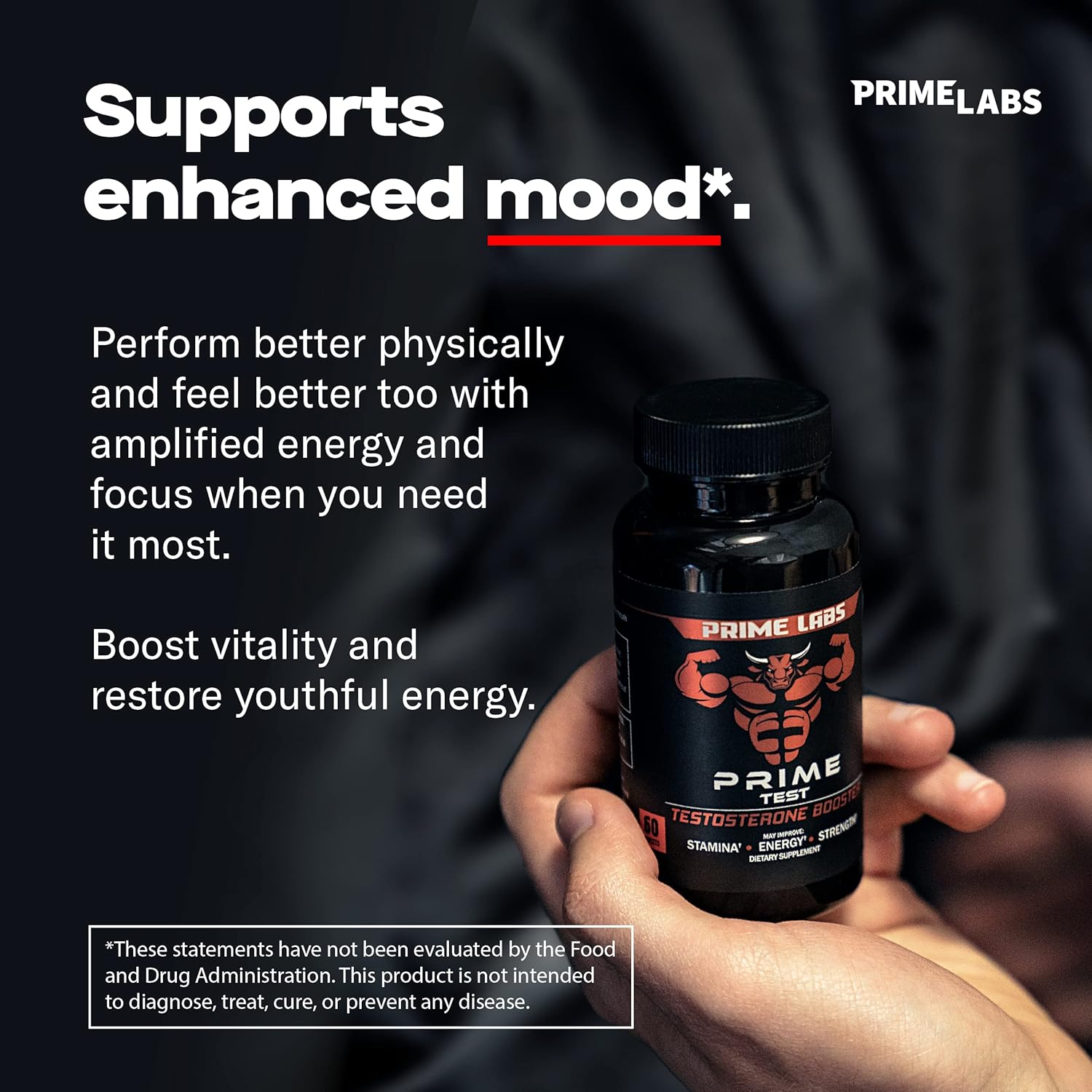 Prime Labs Testosterone Supplement for Men (2-Pack) - Stamina, Endurance, Energy, & Strength - Men's Testosterone Booster & Workout Supplement - 120 Caplets