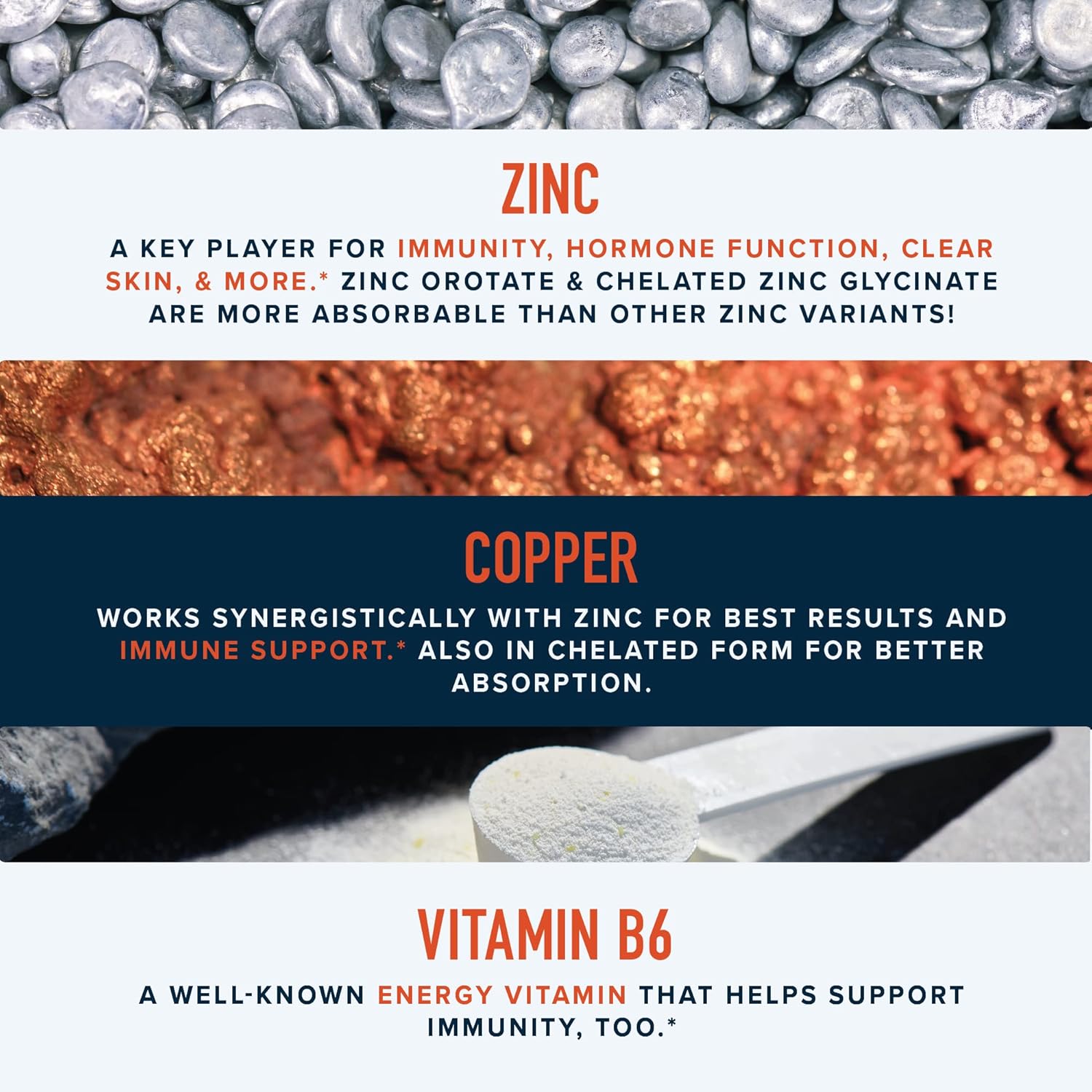 Zinc Supplement Microbeadlets for Immune & Acne Support | Highly Absorbable Zinc Bisglycinate & Orotate with 2mg Chelated Copper + Vitamin B6 | Vegan, Gluten-Free | 60 Capsules (2 Month Supply)