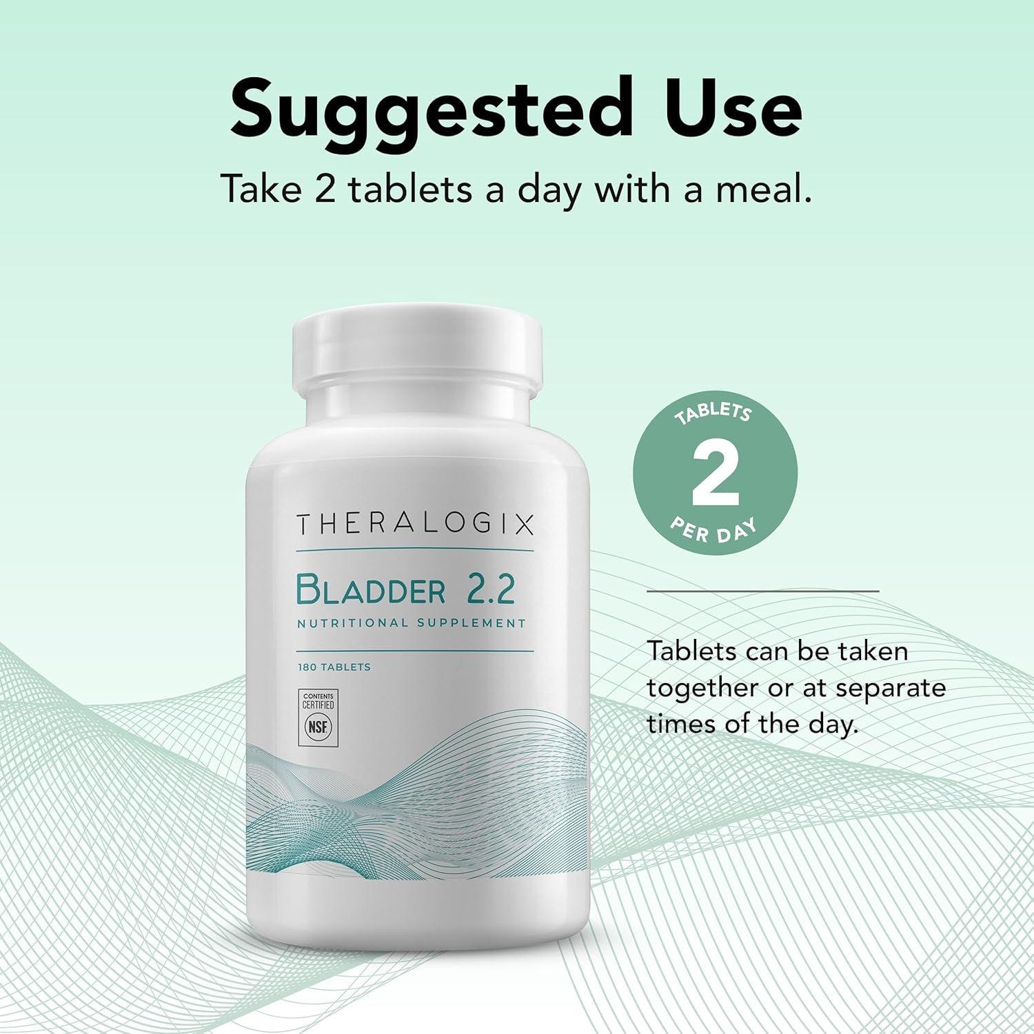 Theralogix Bladder 2.2 Multivitamin & Multimineral Supplement - 90-Day Supply - Bladder Support Supplement for Men & Women - Vitamins A, C, D, E, Zinc & More - NSF Certified - 180 Tablets