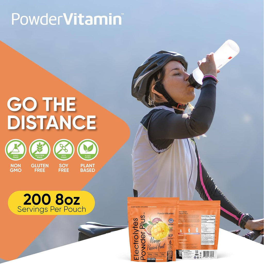 PowderVitamin Electrolytes Powder Plus (100 Servings) Mango Passionfruit Electrolyte Powder Zero Calorie Keto,0Sugar, No Maltodextrin,1000mg Potassium,120mg Calcium,120mg Magnesium, Hydration Powder