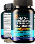 Adndale NAD Supplement for Women and Men. Longevity Formula with Liposomal NAD+, Trans Resveratrol, Urolithin-A, Berberine, CoQ10. NMN Supplement Alternative. 90 Count