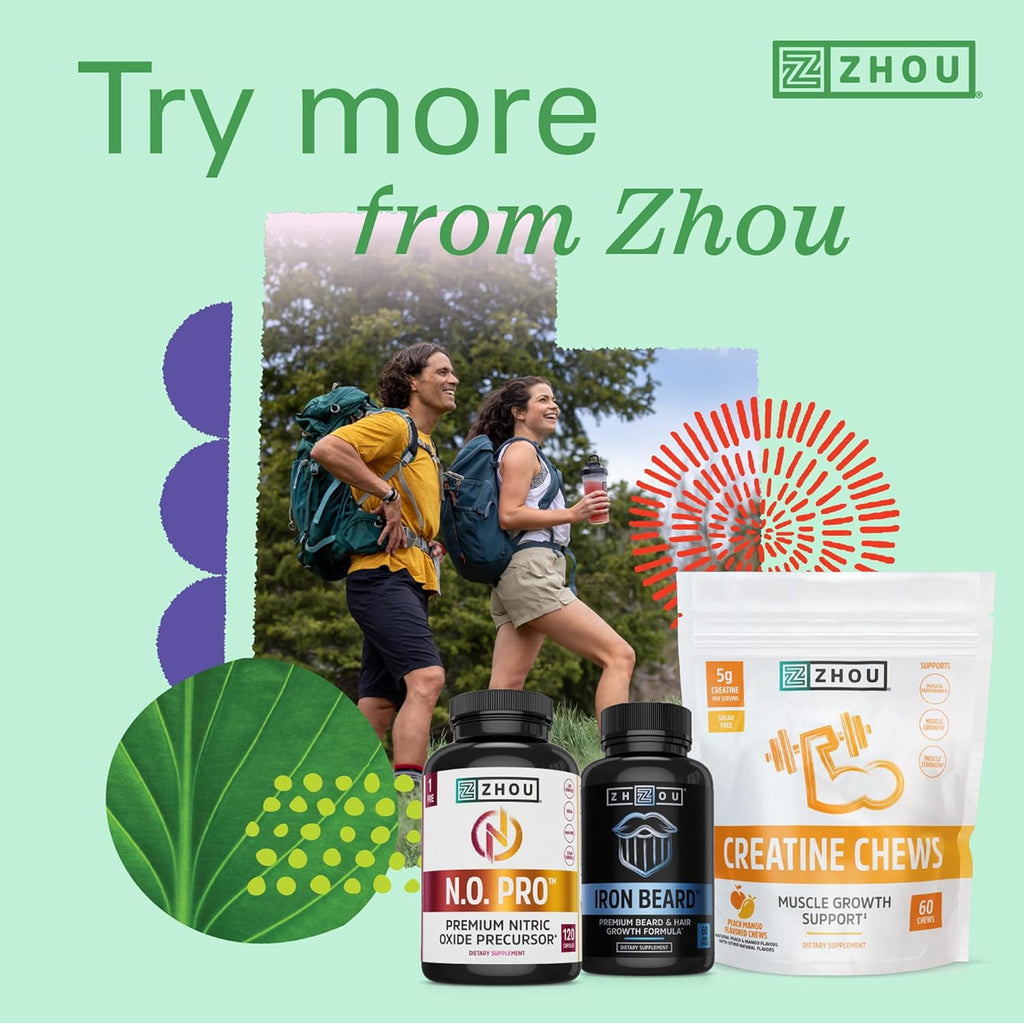 Zhou Saw Palmetto Supplement for Men - Premium Complex, Advanced Formula, Extra Strength 450mg Saw Palmetto Berry Per Capsule - 100 Vegetarian Capsules