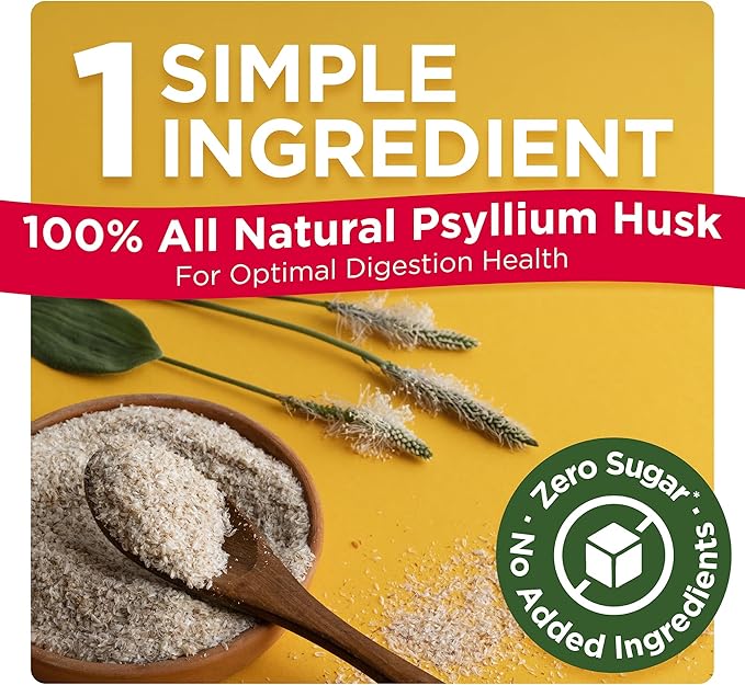 Konsyl Daily Psyllium Fiber Powder | 100% All-Natural Psyllium Husk for Gut & Digestive Health | No Sugar, No Fillers 90 Servings (540g)