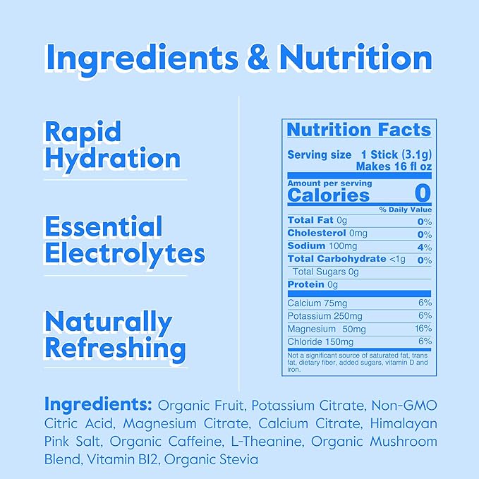 Nectar Energy Booster - Organic Caffeine, B12 & Electrolytes - Sugar Free & Zero Calorie – Healthy Coffee, Energy Drink & Soda Alternative – Hydration & Energy Supplement (Orange 30 Powder Packets)