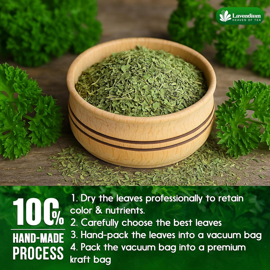 Lavendium, 4 oz Premium Dried Parsley Leaves – 100% Pure, Non-GMO, Gluten-Free, Vegan – Aromatic Culinary Herb for Cooking, Garnish, and Seasoning – No Additives or Preservatives – Resealable Bag