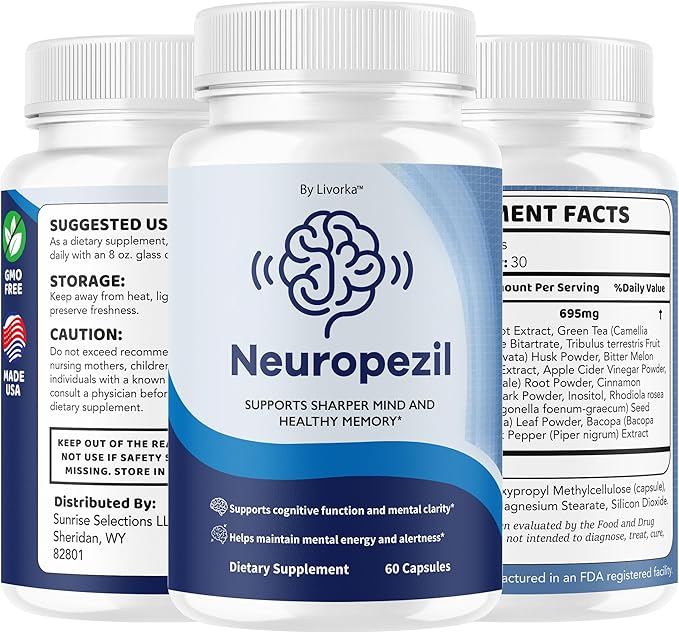 (3 Pack) Neuropezil - Official Neuropezil Supplement Pills Support Health Memory, All Natural Capsules Advanced Formula Brain Premium Focus for Overall Health & Wellness, 180 Capsules for 3 Months