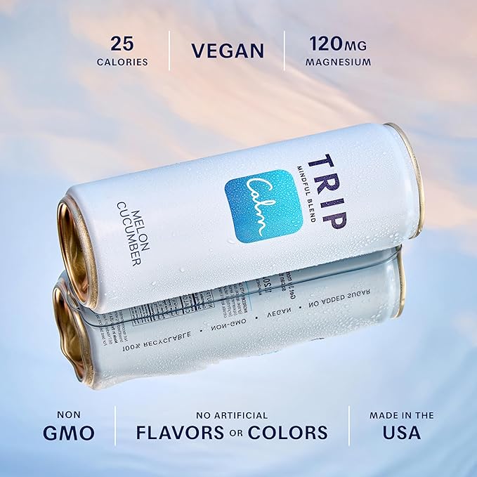 TRIP Lightly Sparkling Adaptogen Seltzer, Non-Alcoholic Mocktail with Magnesium, Ashwagandha, Lions Mane & L Theanine, No Added Sugar, Vegan, Original Variety Pack, 12 Oz, 12Pk