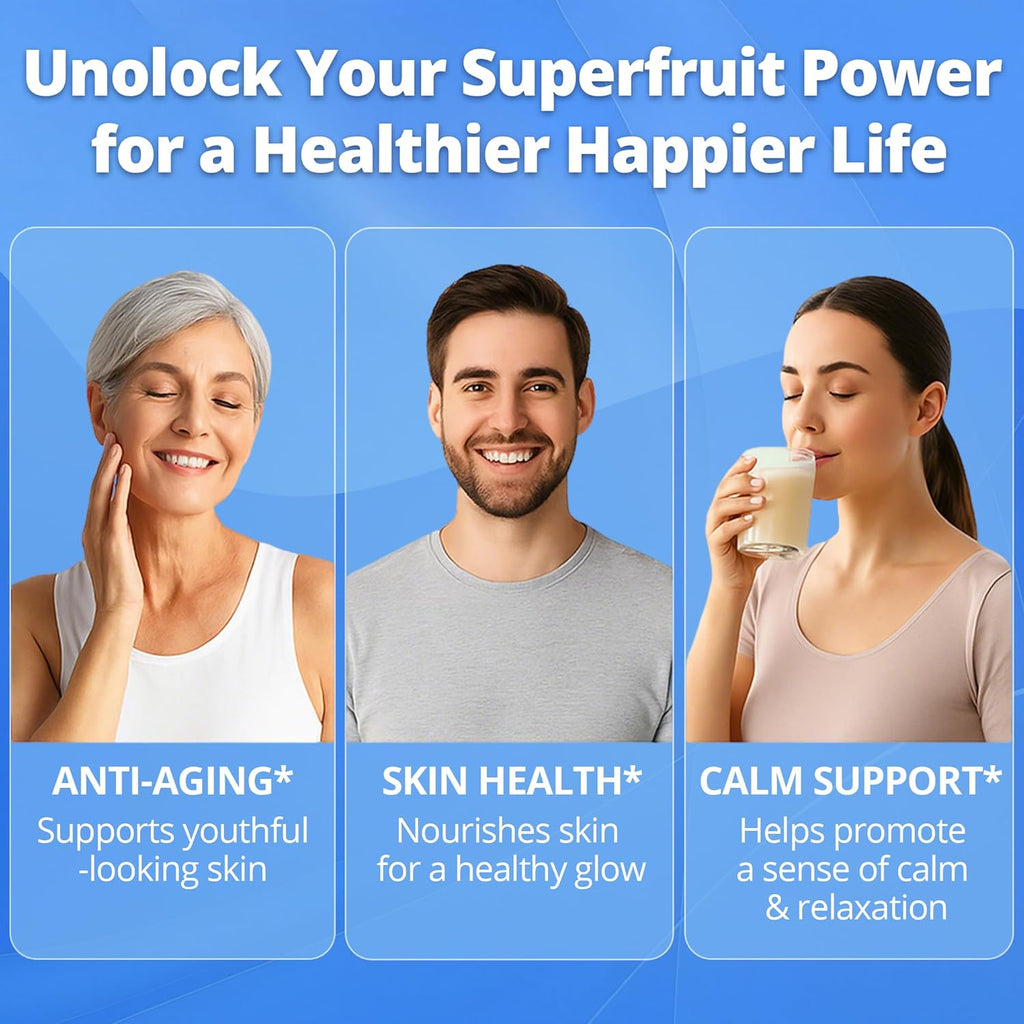 Superfruit Longevity Mix, 36 in 1, Magnesium Glycinate, Mushrooms, Nicotinamide Riboside – Calm, Skin & Anti-Aging Support | Probiotics, 15 Fruits | No Sugar Added, Vegan, Gluten Free, 30 servings