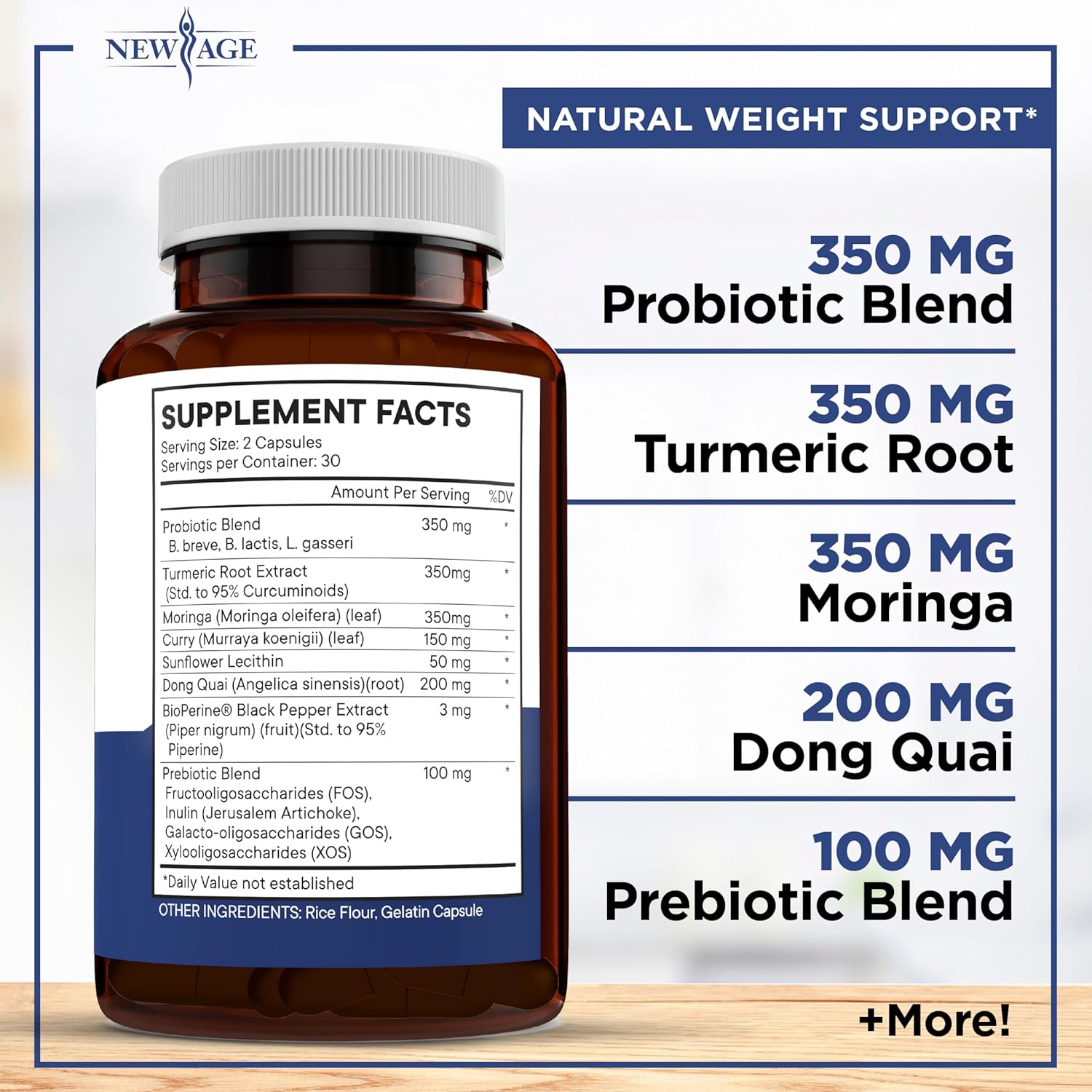 NEW AGE Pro Optimize Probiotics for Women, Menopause, Digestive Health - Support for Bloating, Hot Flashes, Joint Support, Night Sweats - Gut Health & Metabolism - Dong Quai (60 (Pack of 1))