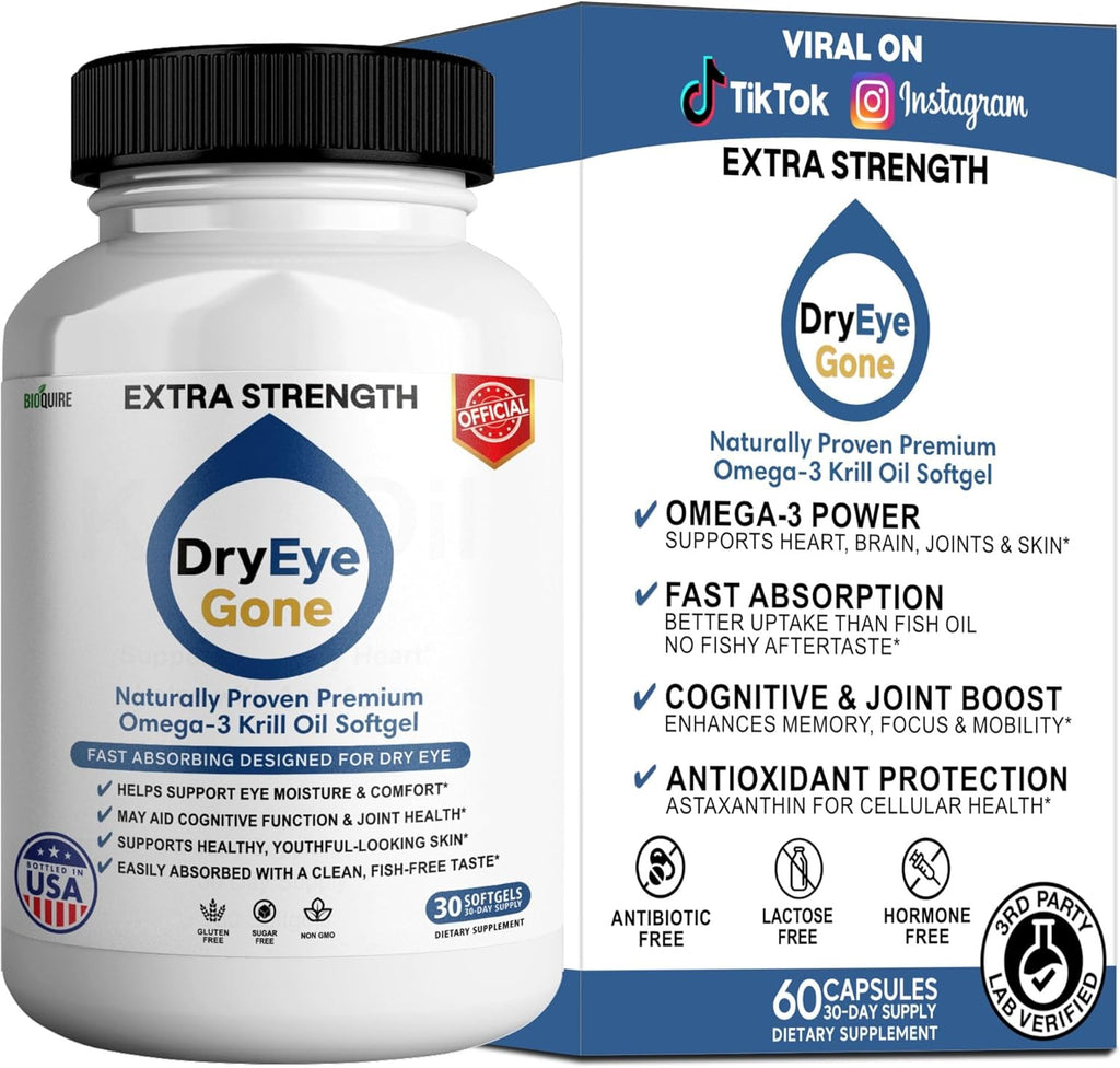 Dry Eye Gone Omega-3 Krill Oil, 500mg, 30 Softgels, Fast Absorbing with EPA & DHA (1)
