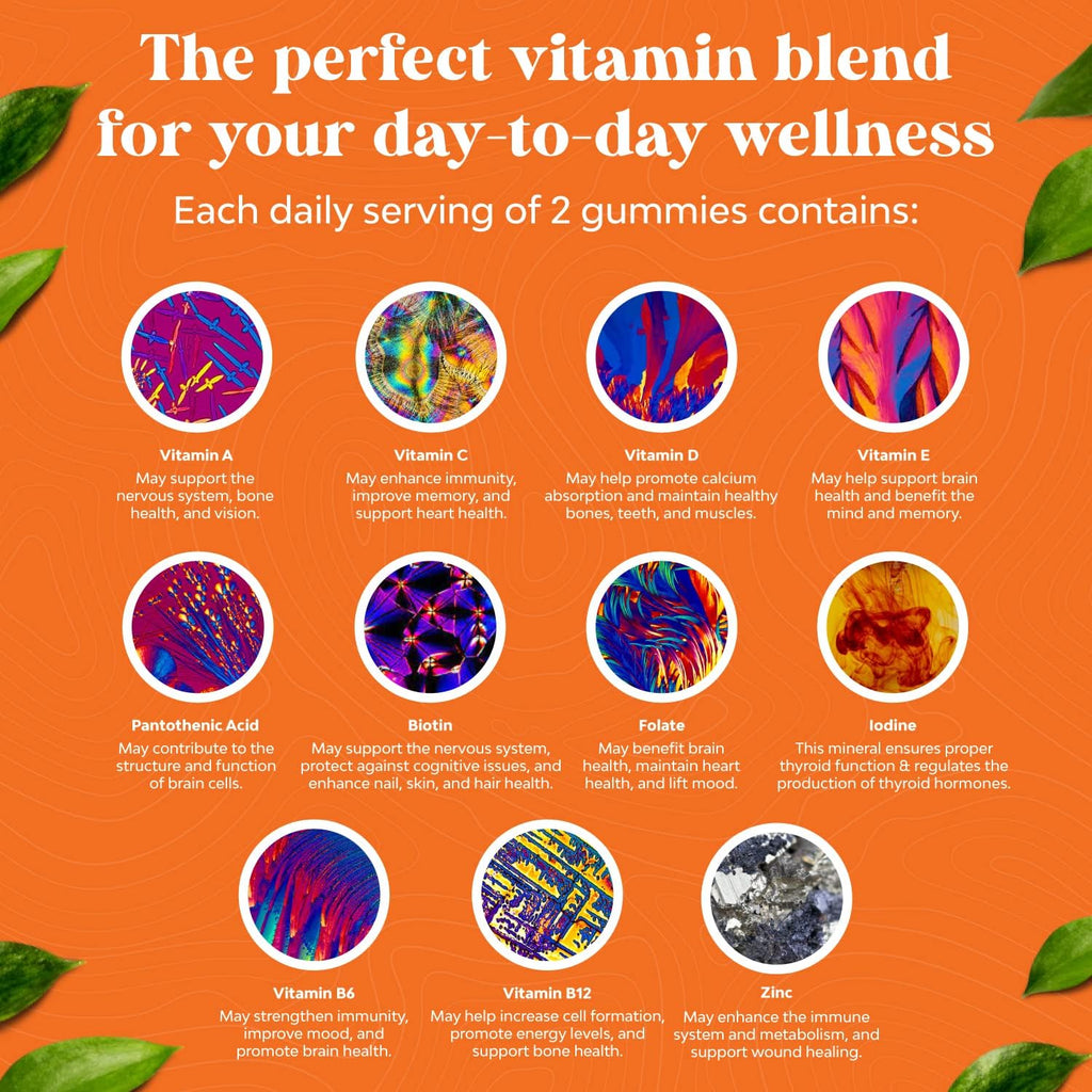 Potent Daily Multivitamin Gummies for Adults - Wellness Blend of Vitamin D A C E B12 Zinc and Biotin - Adult Vitamin Gummy for Energy and Immunity - Non-GMO Gluten Free and Halal Gummies 30 Count