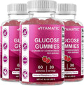 Vitamatic Glucose chewable Gummies - 60 Count - Natural Raspberry Flavor - 4G of Carbohydrate per Serving (3 Bottles)